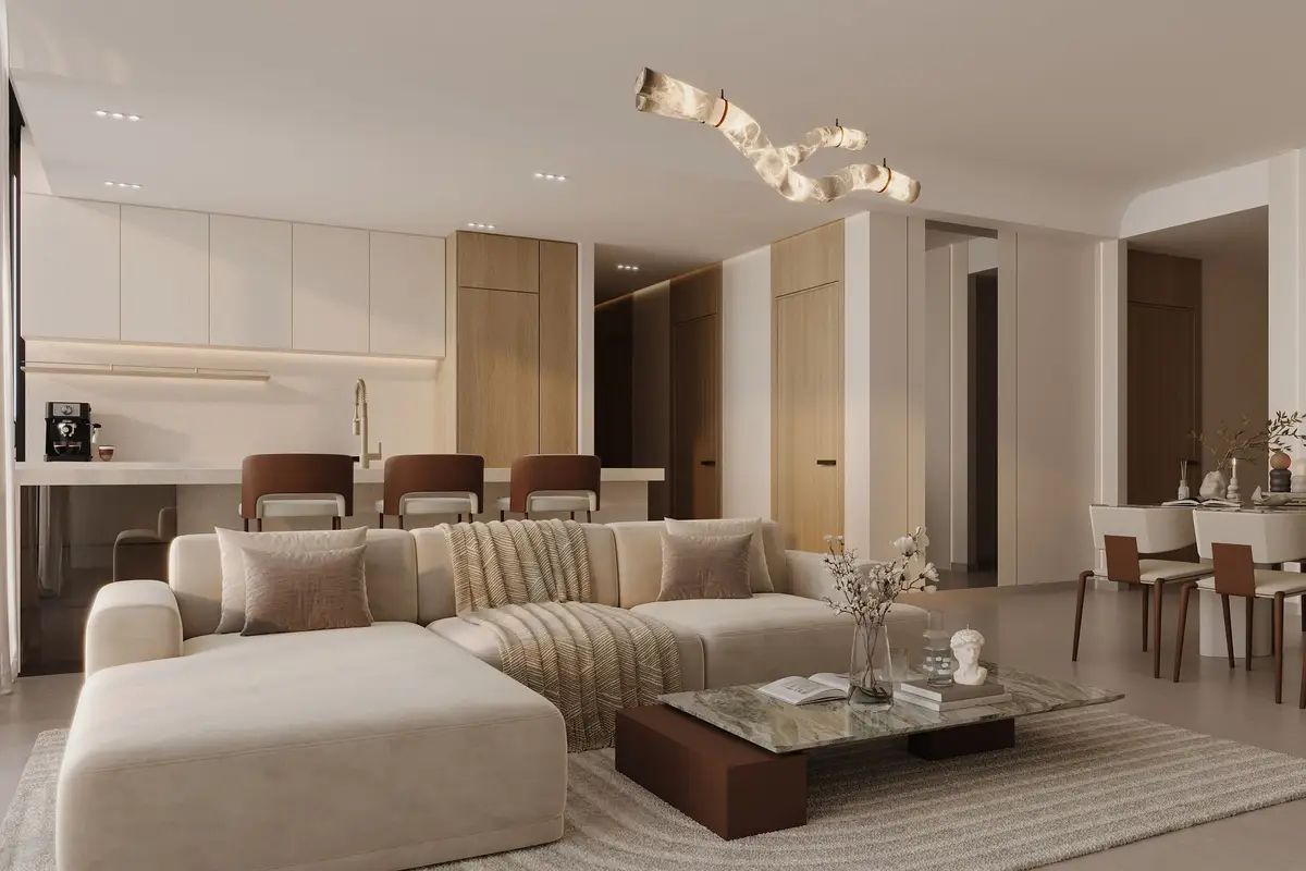 Вид на стадион Крикета и марину | Высокий этаж | 2BHK